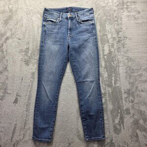 Mother Jeans Womens 25 Light Wash The Looker Crop Skinny Ankle Assembled USA